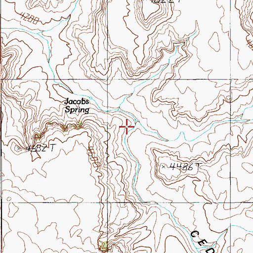 Topographic Map of Johnny Coldwater Canyon, UT