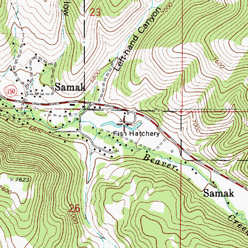 Topographic Map of Kamas Fish Hatchery, UT