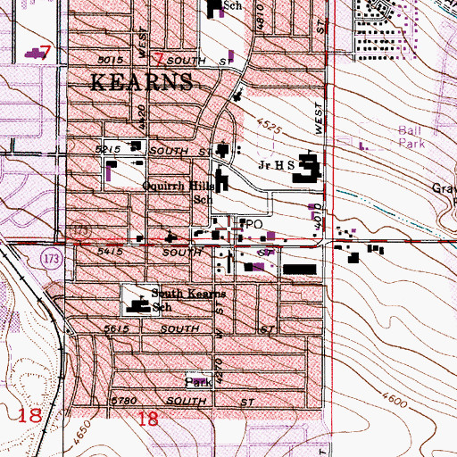 Topographic Map of Kearns Branch Post Office, UT