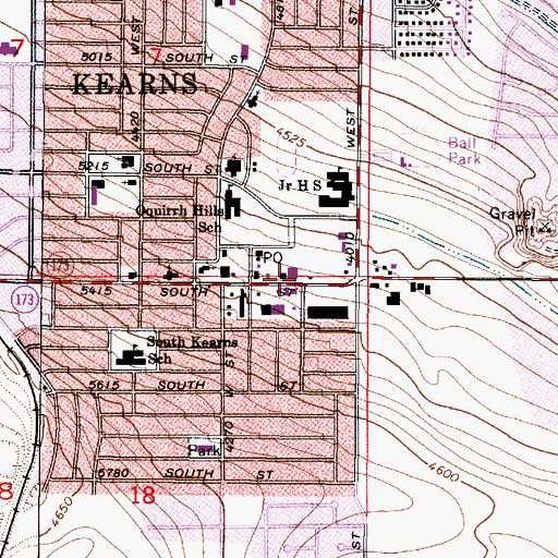 Topographic Map of Kearns Shopping Center, UT