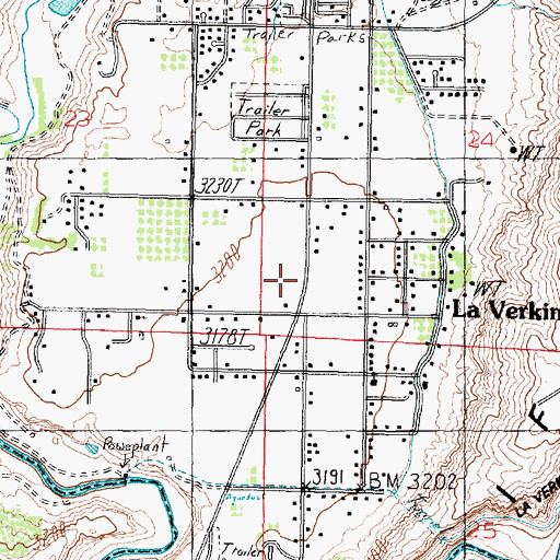 Topographic Map of La Verkin Post Office, UT