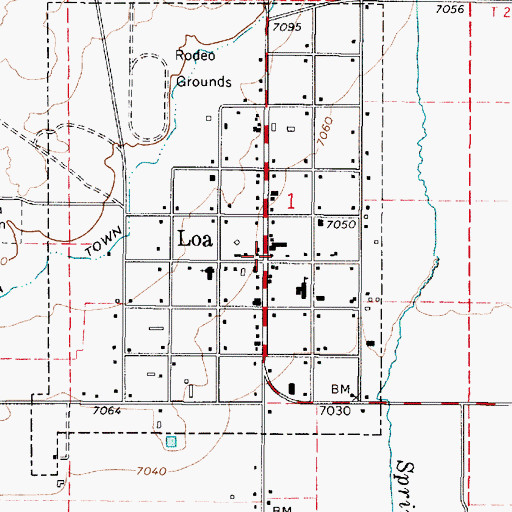 Topographic Map of Loa Post Office, UT