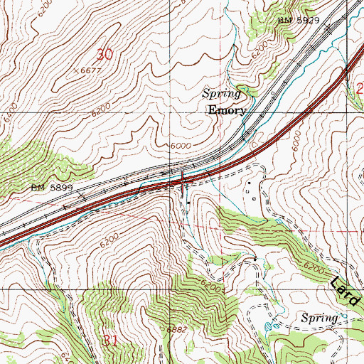 Topographic Map of Lard Canyon, UT