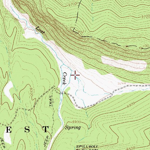 Topographic Map of Lost Creek Park, UT