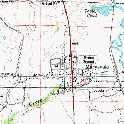 Topographic Map of Marysvale Post Office, UT