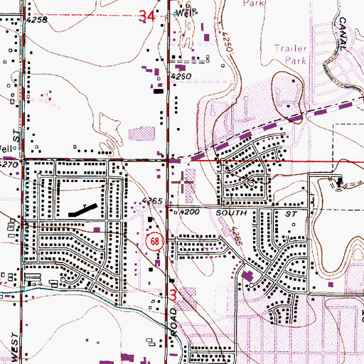 Topographic Map of Meadowbrook Plaza Shopping Center, UT