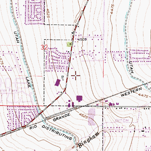Topographic Map of Midvale Airfield (historical), UT