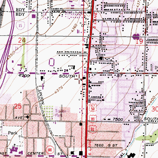 Topographic Map of Midvale Plaza, UT
