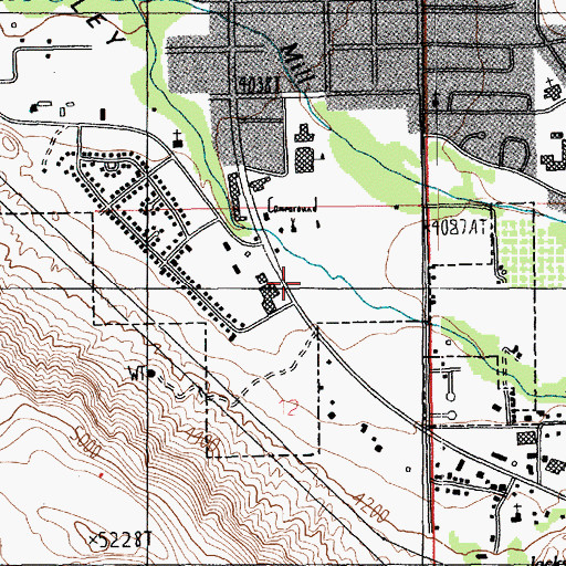 Topographic Map of Millers Shopping Center, UT