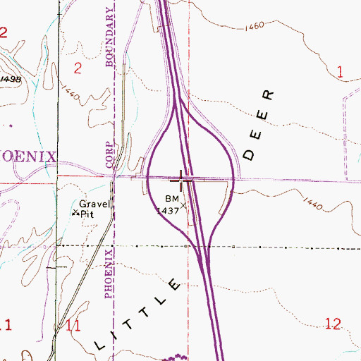 Topographic Map of Happy Valley Interchange, AZ