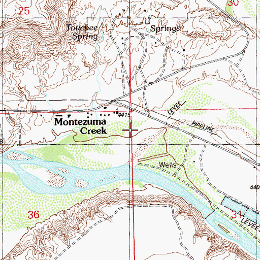 Topographic Map of Montezuma Creek Trading Post, UT