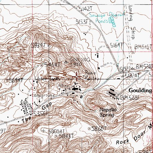 Topographic Map of Monument Valley Adventist Hospital, UT