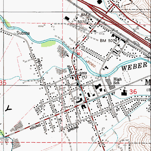 Topographic Map of Morgan Post Office, UT
