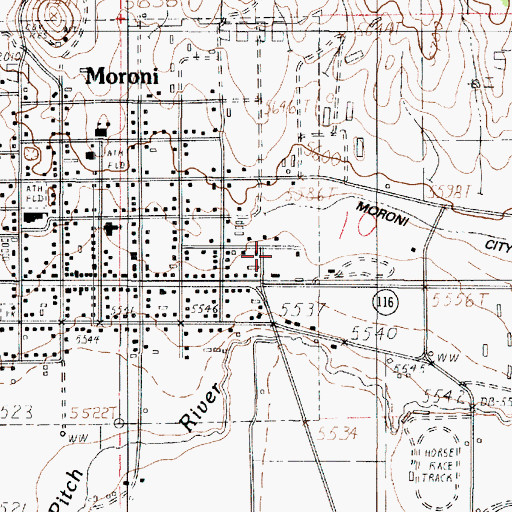 Topographic Map of Moroni Post Office, UT
