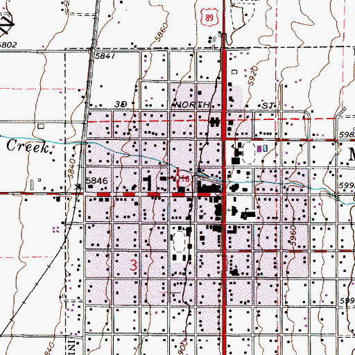 Topographic Map of Mount Pleasant Post Office, UT