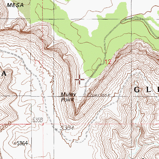 Topographic Map of Muley Point Overlook, UT