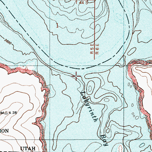 Topographic Map of Mystery Canyon (historical), UT