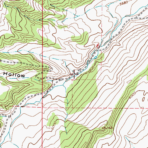 Topographic Map of Narrows Canyon, UT