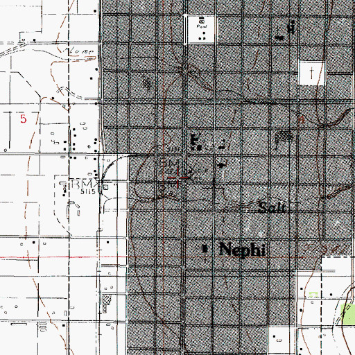 Topographic Map of Nephi Post Office, UT