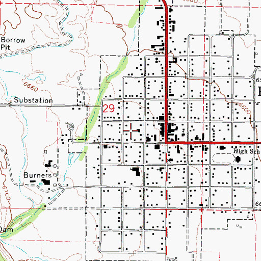 Topographic Map of Panguitch Post Office, UT
