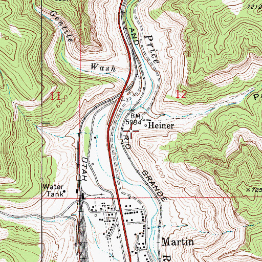 Topographic Map of Panther Carbon Post Office (historical), UT