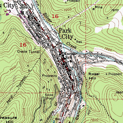 Topographic Map of Park City Post Office Old Town Station, UT