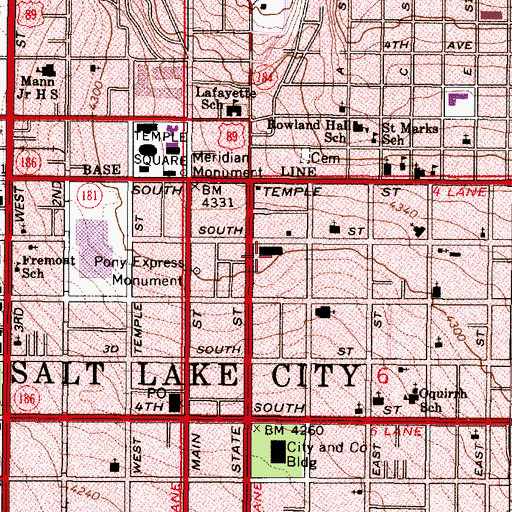 Topographic Map of Pioneer Station Post Office, UT
