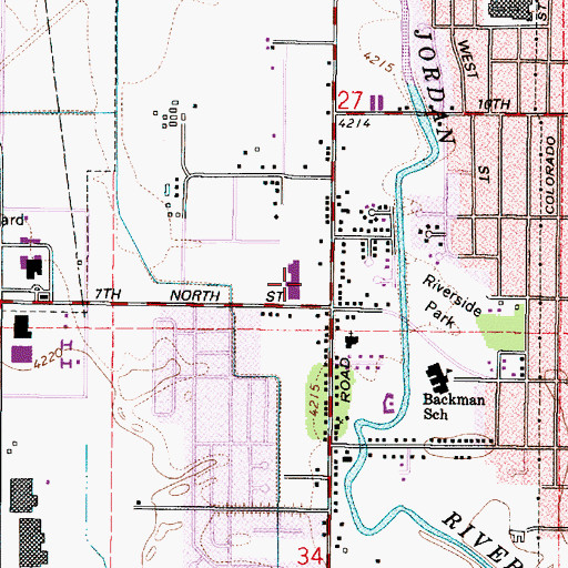 Topographic Map of Plaza 700 Shopping Center, UT