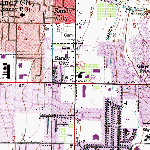 Topographic Map of Plaza 9400 Shopping Center, UT
