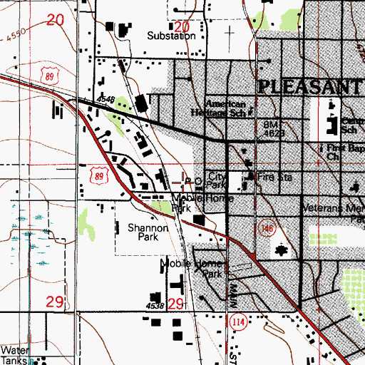 Topographic Map of Pleasant Grove Post Office, UT