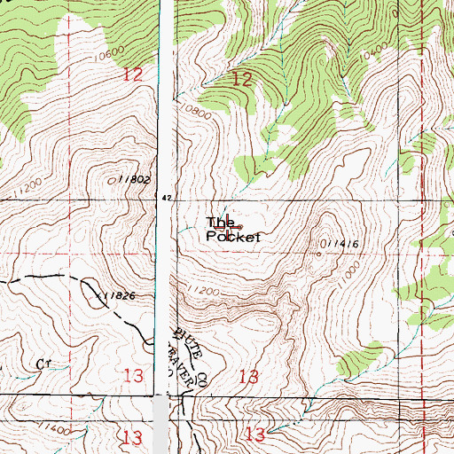 Topographic Map of The Pocket, UT
