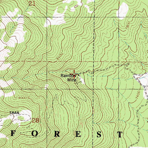 Topographic Map of Rainbow Mine, UT