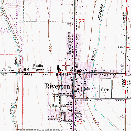 Topographic Map of Riverton Plaza, UT