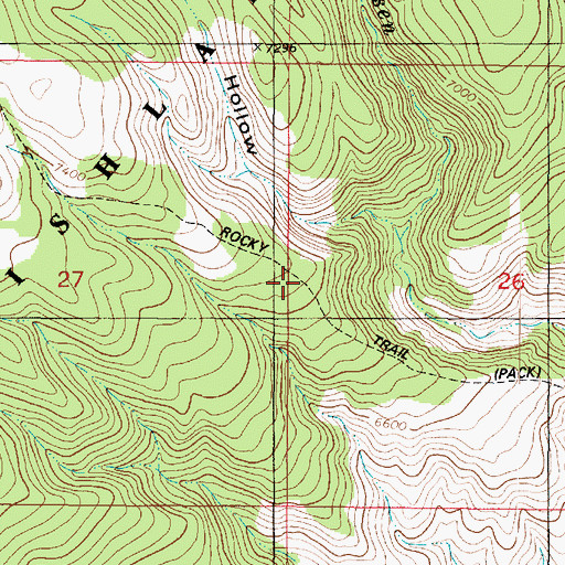 Topographic Map of Rocky Trail, UT