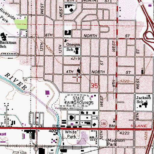 Topographic Map of Rose Park Shopping Center, UT