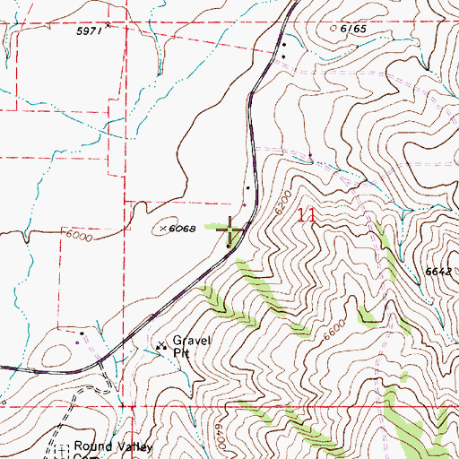 Topographic Map of Round Valley, UT