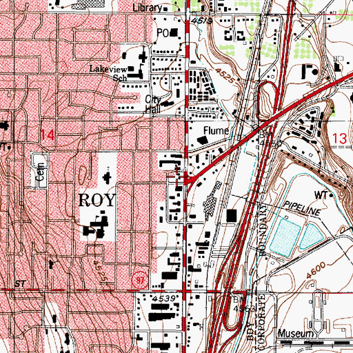 Topographic Map of Roy Marketplace Plaza, UT