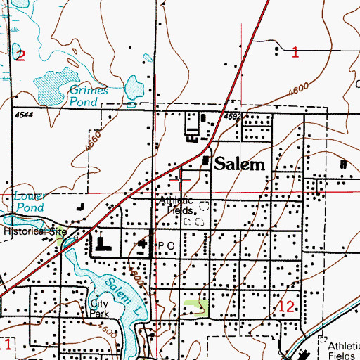 Topographic Map of Salem Post Office, UT