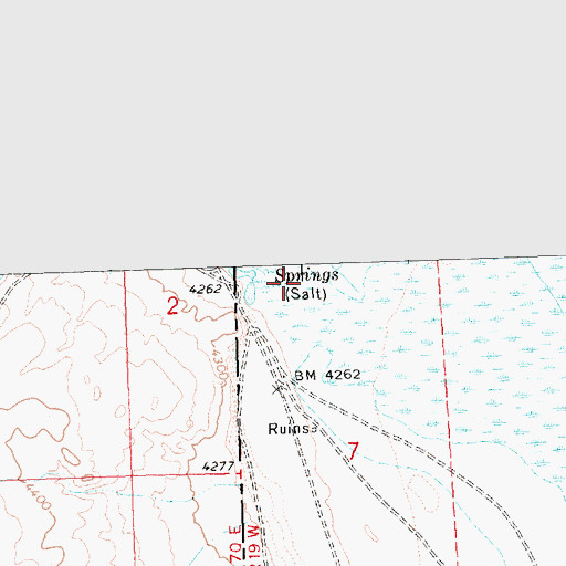 Topographic Map of Salt Springs, UT