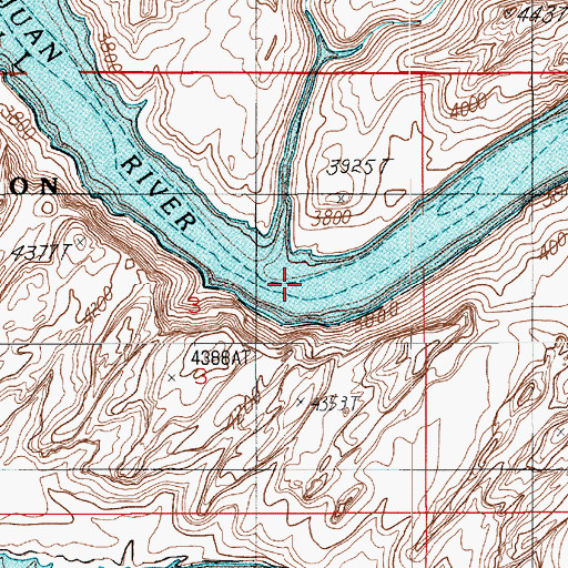Topographic Map of San Juan Canyon, UT