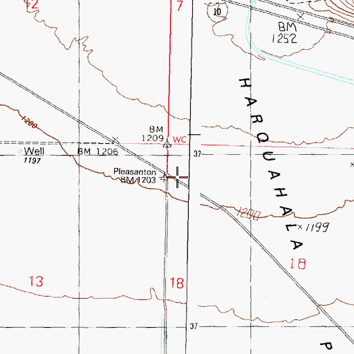Topographic Map of Harquahala Substation, AZ