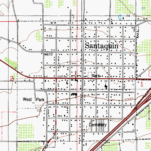 Topographic Map of Santaquin Post Office, UT