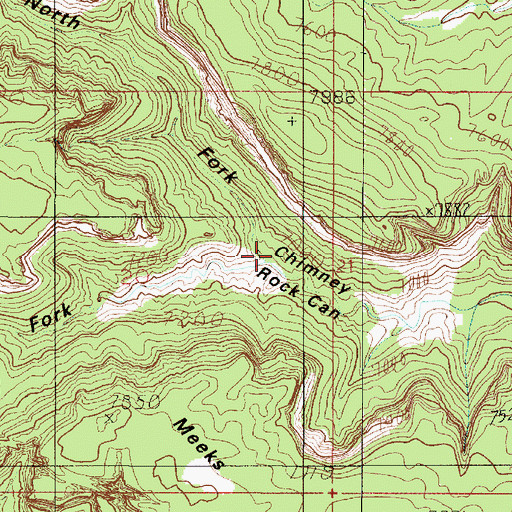 Topographic Map of South Fork Spring Canyon, UT