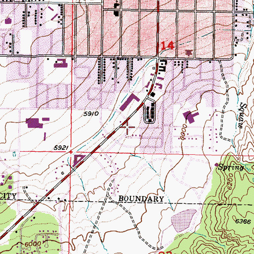 Topographic Map of South Main Square, UT