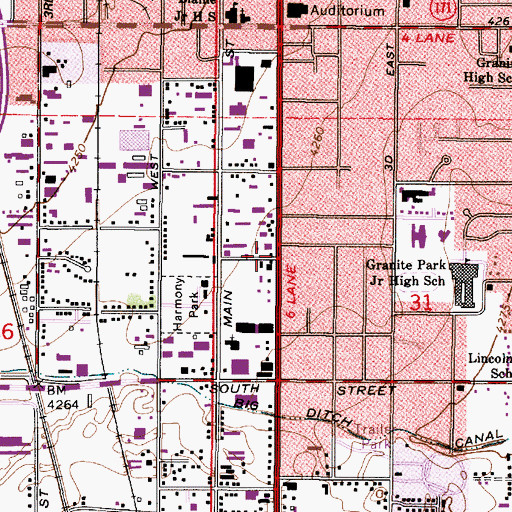 Topographic Map of Southgate Shopping Center, UT