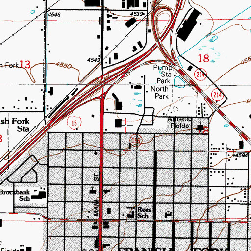 Topographic Map of Spanish Fork Post Office, UT