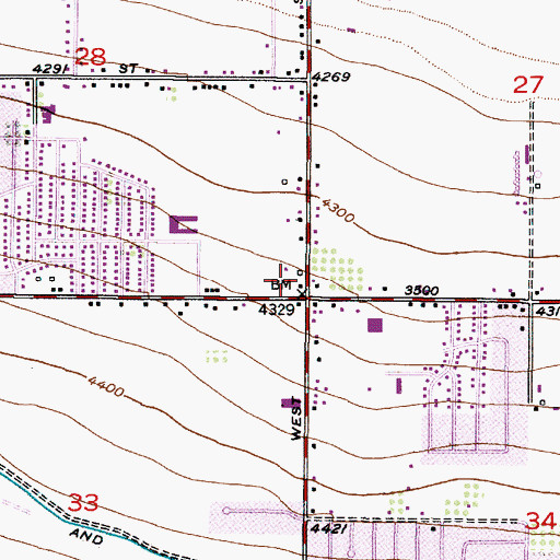 Topographic Map of Spring Plaza, UT