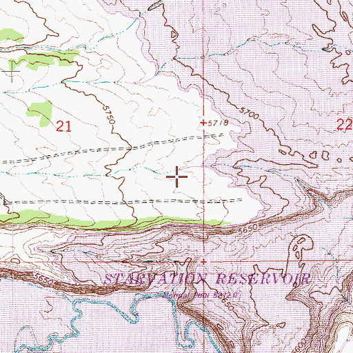 Topographic Map of Starvation State Park, UT