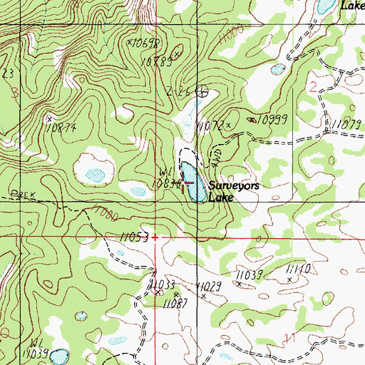Topographic Map of Surveyors Lake, UT