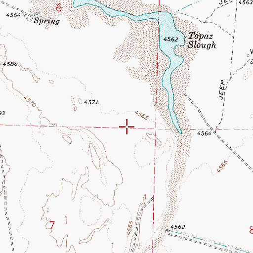 Topographic Map of Topaz Marsh Waterfowl Management Area, UT